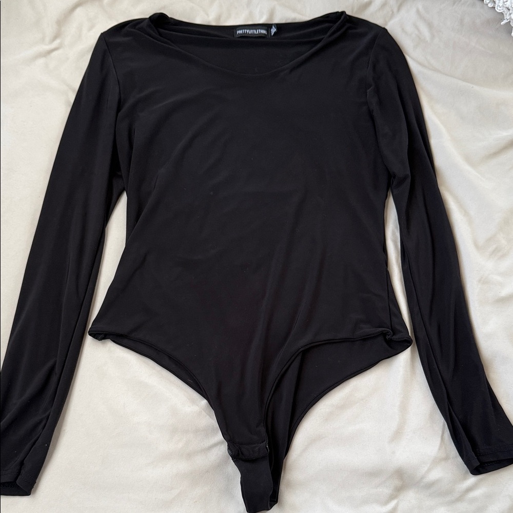 PrettyLittleThing Elegant Black Bodysuit